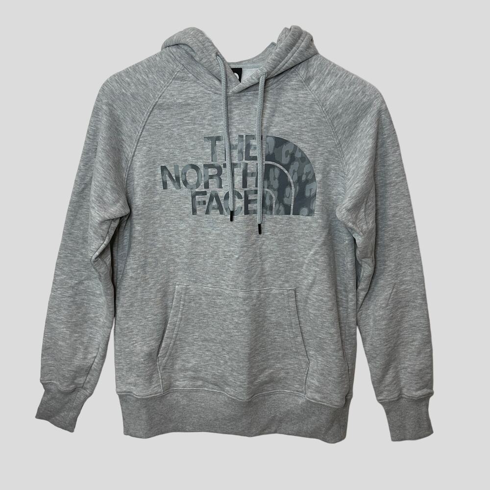 The North Face Hoodie Gray Kangaroo Pocket Camo Print Graphic Women XS NWT